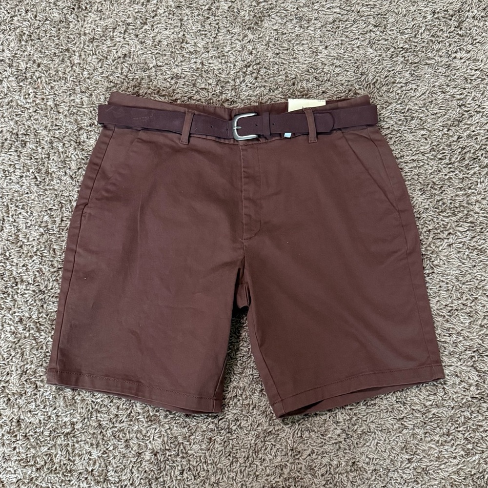 NWT River Island Men's Brown Cargo Shorts Size 32